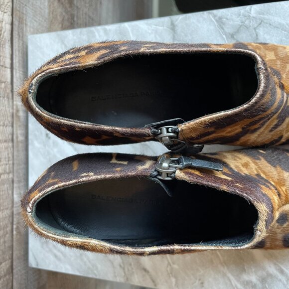 Balenciaga Stiletto Ankle Bootie - Calf Hair - Animal Print - Size 37.5 - GUC - Picture 14 of 16